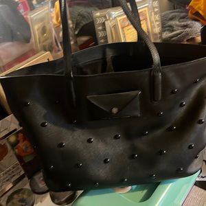 Marc by Marc Jacobs black leather tote studded